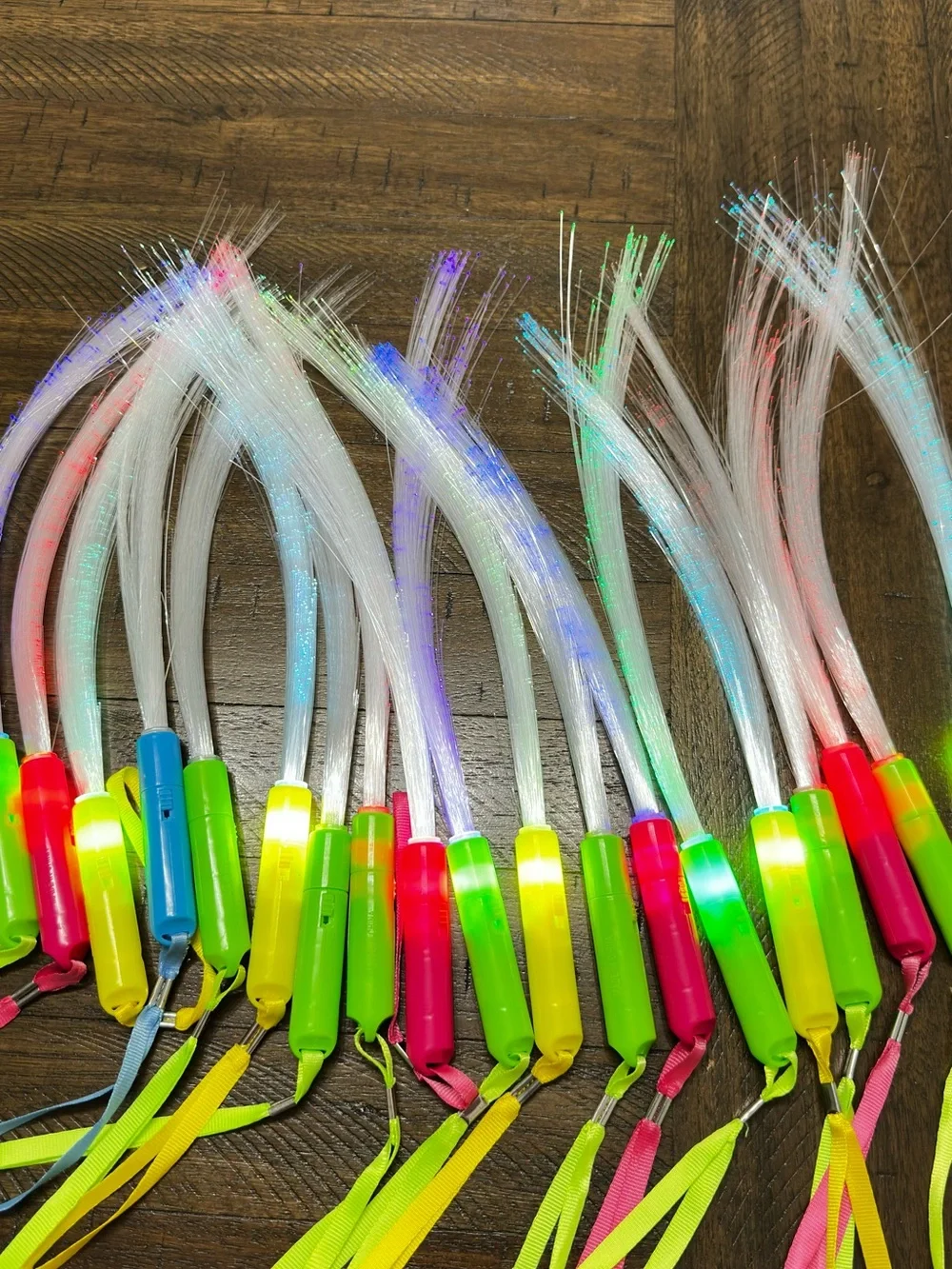 24pcs LED Fiber Optic Party Wands - MulticolorOn/Off Switch